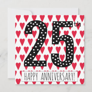 25ème anniversaire heureux ! - Carte de voeux