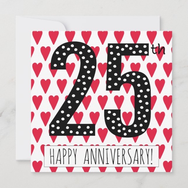 25ème anniversaire heureux ! - Carte de voeux (Devant)