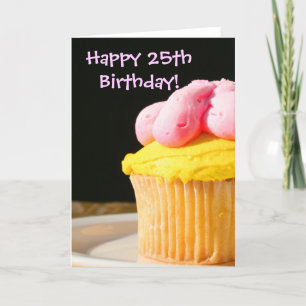 25ème carte de voeux heureuse de petit gâteau