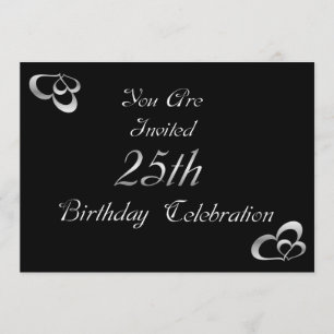 25ème Invitation de fête d'anniversaire