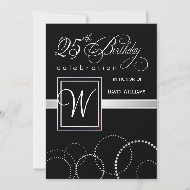 25ème Invitations de fête d'anniversaire - (Devant)