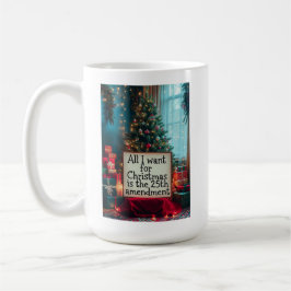 25th Amendment Christmas Mug with Festive Tree