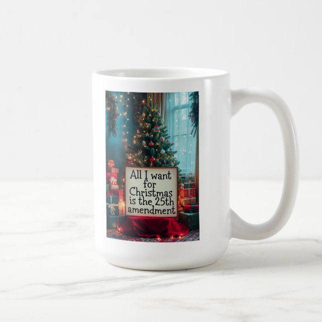 25th Amendment Christmas Mug with Festive Tree Kaffeetasse (Rechts)