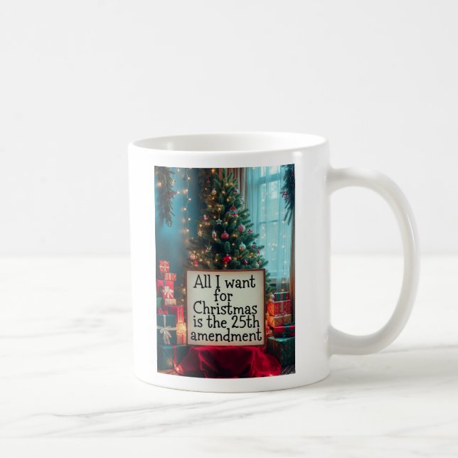 25th Amendment Christmas Mug with Festive Tree Kaffeetasse (Rechts)