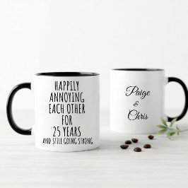 25th Anniversary Funny Silver Mug for Couples Tasse