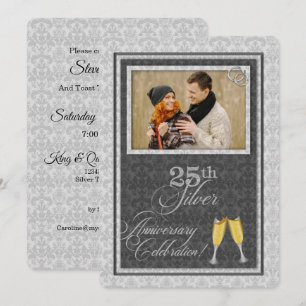 25th Silver Wedding Anniversary with Photo Einladung