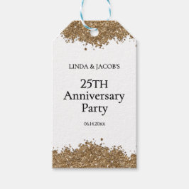 25th Wedding Anniversary Gold Faux Glitter Geschenkanhänger