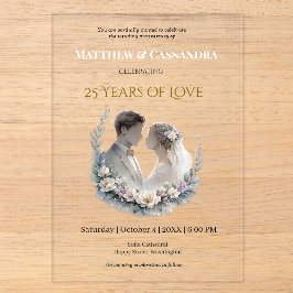 25th Wedding Anniversary Heirloom-Like Celebration Acryleinladungen