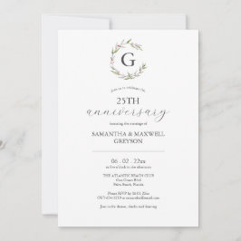 25th Wedding Anniversary Invitations Initial Einladung