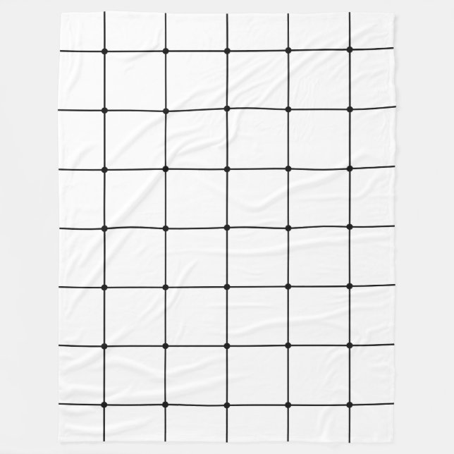 260216 Grid - Schwarz auf Weiß Fleecedecke (Vorderseite)