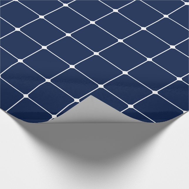 260216 Grid v2 - White auf Blue #001744 Geschenkpapier (Ecke)