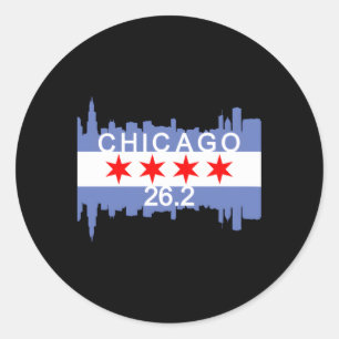 262 Mile Marathon Runner Chicago Running Runder Aufkleber
