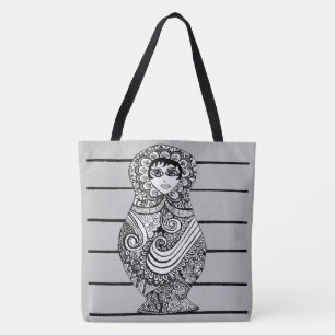 264 - Matrioska BW Tote Bag Tasche