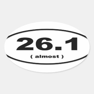 26,1" fast" lustiger Autoaufkleber des Marathons Ovaler Aufkleber