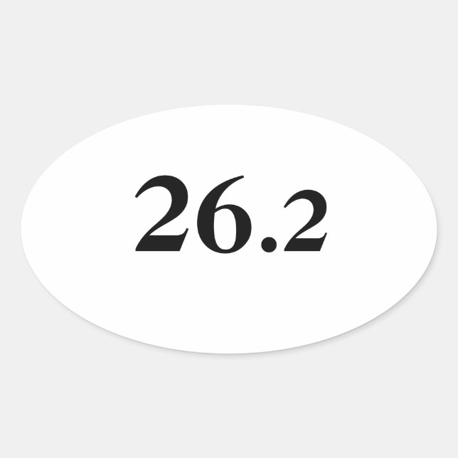 26.2 Marathon-Autoaufkleber Ovaler Aufkleber (Vorderseite)
