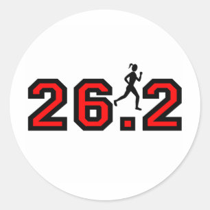 26,2-Marathon für Frauen Runder Aufkleber