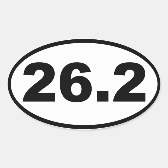 26,2 Marathon Ovaler Aufkleber (Vorderseite)