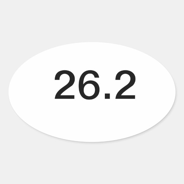 26,2 Marathon Ovaler Aufkleber (Vorderseite)