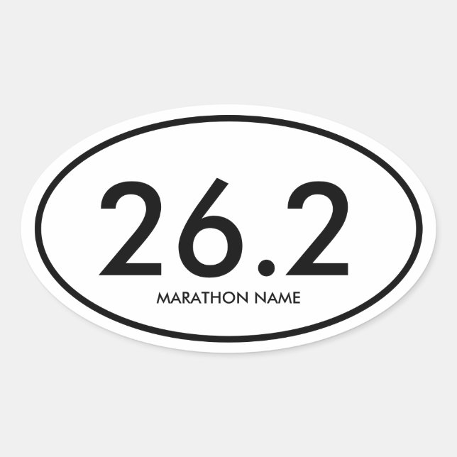 26,2-Marathon Ovaler Aufkleber (Vorderseite)