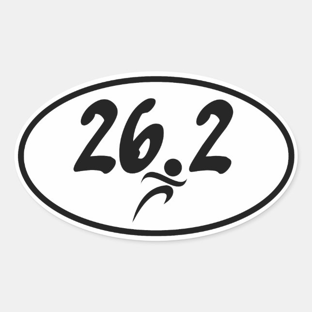26.2 Marathon Ovaler Aufkleber (Vorderseite)
