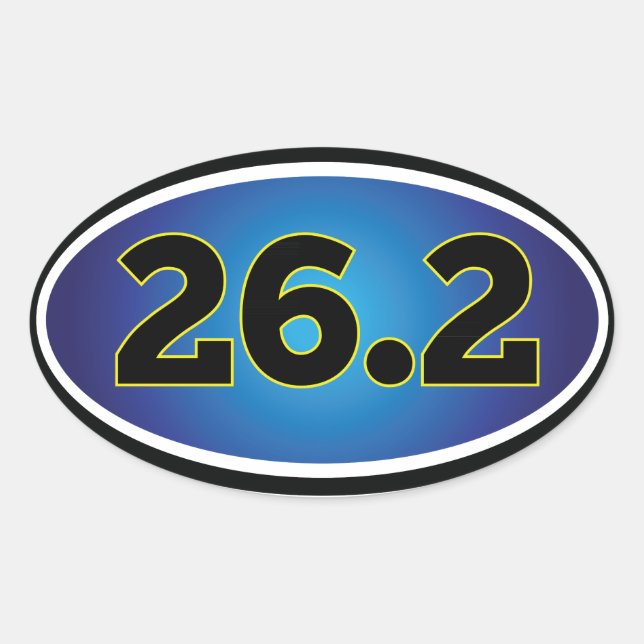 26,2 Marathon Ovaler Aufkleber (Vorderseite)