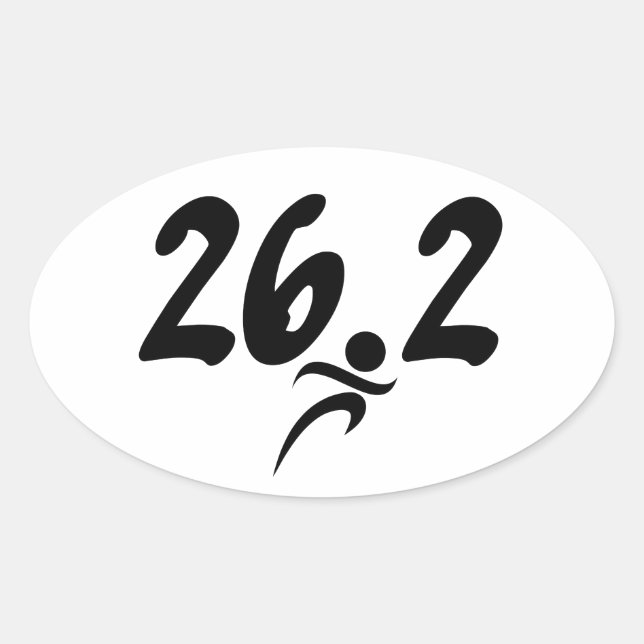 26,2 Marathon Ovaler Aufkleber (Vorderseite)