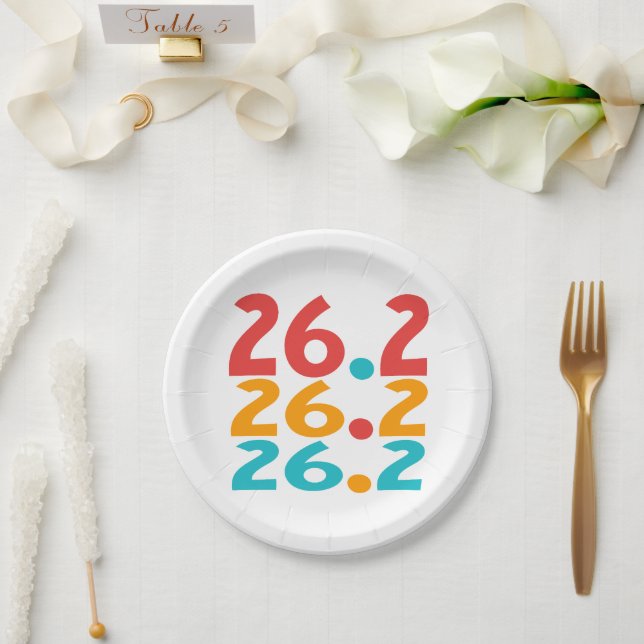 26.2 Marathon Runner Thema bunt Pappteller (Hochzeit)