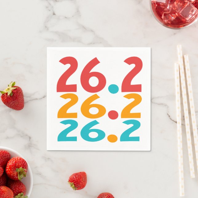 26.2 Marathon Runner Thema bunt Serviette (Beispiel)