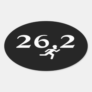 26.2 Marathonlauf Ovaler Aufkleber