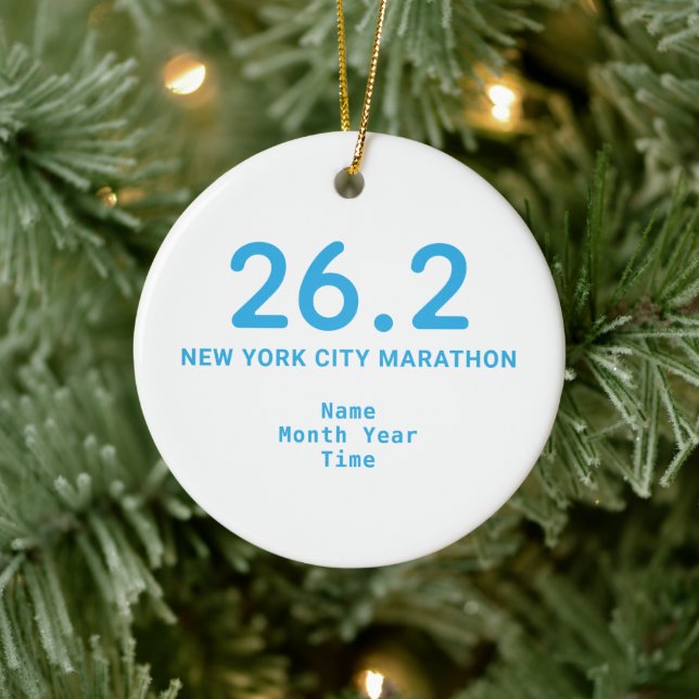 26.2 Marathonläufer Personalisiert Blue Keramik Ornament (Baum)