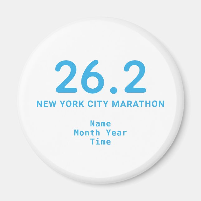 26.2 Marathonläufer Personalisiert Blue Magnet (Vorne)