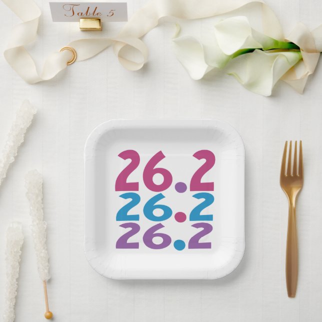 26.2 Marathonläufer - Thema des Marathon Runner Pappteller (Hochzeit)