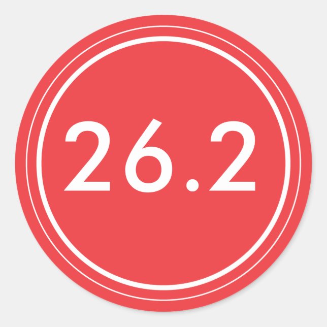 26.2 Sticker | Rouge avec blanc (Devant)