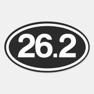 26.2 Vollmarathon-Aufkleber Ovaler Aufkleber