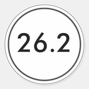 26,2 Weißer Aufkleber