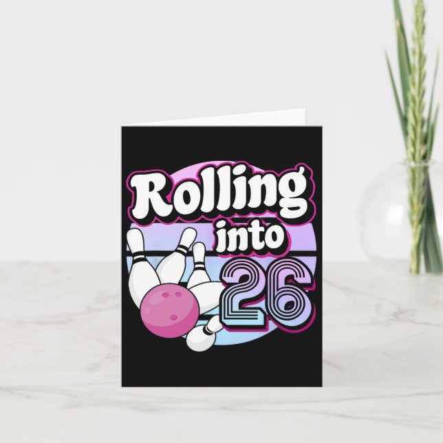 26. Bowling 1. Geburtstag Karte (Vorderseite)