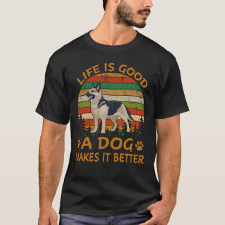 26 Das Leben ist gut Ein Hund macht es besser Deut T-Shirt