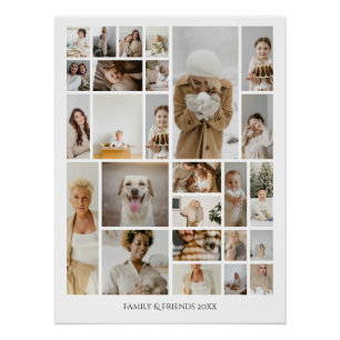 26 Fotocollage-Familie Personalisiert Poster