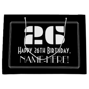 26. Geburtstag ~ Art Deco Inspiriert Look "26" + N Große Geschenktüte