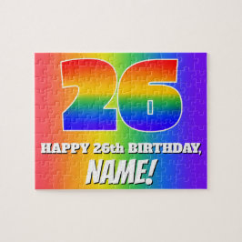 26. Geburtstag — mehrfarbiges Regenbogenmuster "26