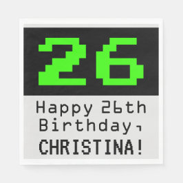 26. Geburtstag - Nerdy / Geeky Style "26" & Name Serviette