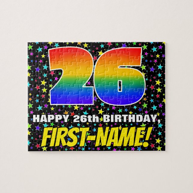26. Geburtstag — Spaß, farbenfrohe Sternenweltenmu (Horizontal)