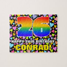 26. Geburtstag — Spaß, Liebende Herzformen + "26"