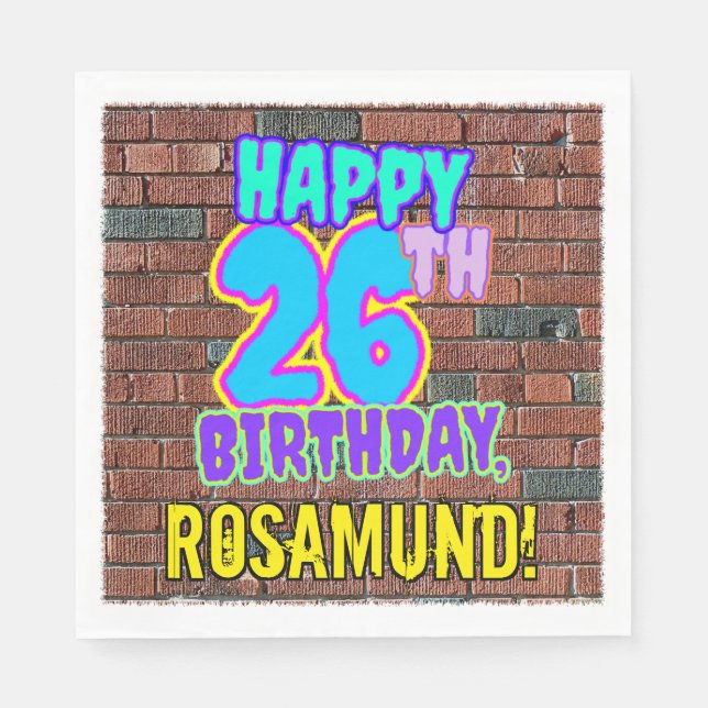 26. Geburtstag ~ Spaß, Urban Graffiti Inspiriert L Serviette (Vorderseite)