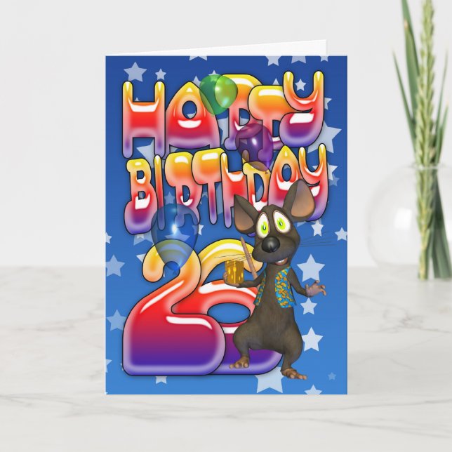 26. Geburtstagskarte, Happy Birthday Karte (Vorderseite)
