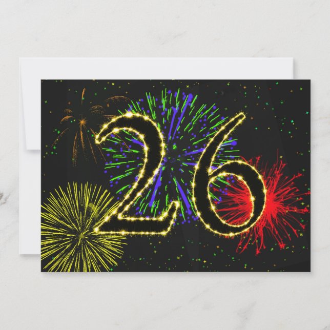 26. Geburtstagsparty Einladung (Vorderseite)