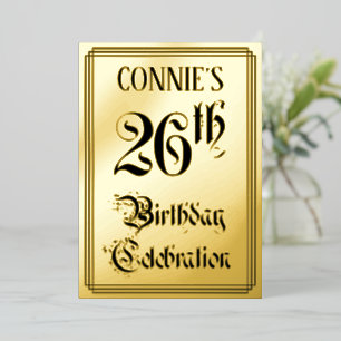 26. Geburtstagsparty — Elegantes Script + Individu Folieneinladung