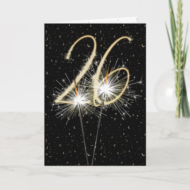 26. Hochzeitstag Sparkler Karte (Vorderseite)