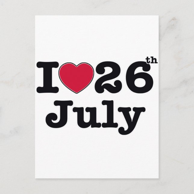 26. Juli mein Geburtstag Postkarte (Vorderseite)