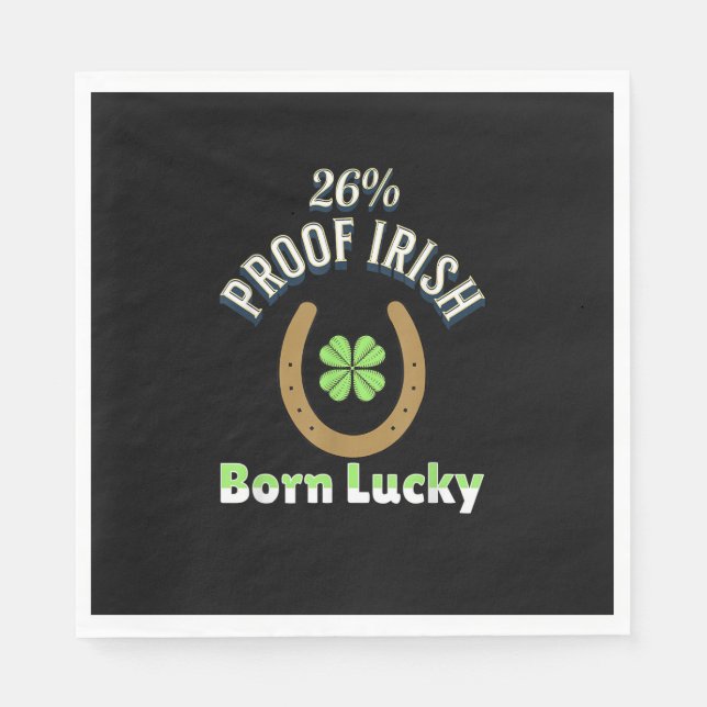 26 Prozent Proof Irish St Patrick's Day Funny Gree Serviette (Vorderseite)